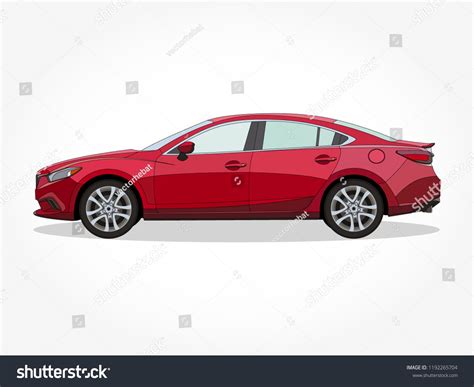 Realistic Car Vector Illustration Details Shadow Stock Vector (Royalty ...