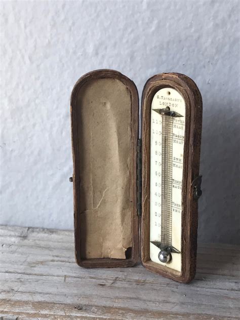 Antique Miniature Cased Thermometer - Etsy