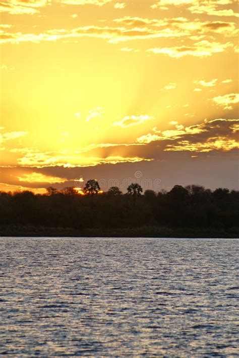 Sunset Over the Zambezi River Stock Image - Image of water, reflection: 139785801