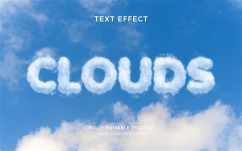 Premium PSD | Clouds text effect