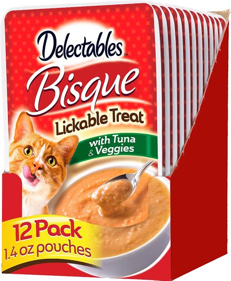 Hartz Delectables Bisque Tuna & Veggie Lickable Cat Treat, 1.4-oz, Case of 12 - Chewy.com