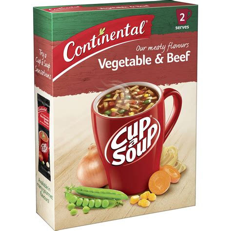 Continental Cup A Soup Instant Soup Hearty Vegetable & Beef 2 Pack | Woolworths