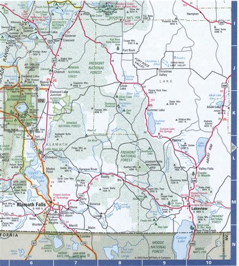 Map of Oregon central, Free highway road map OR with cities towns counties