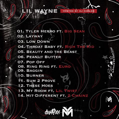 Wayne Tracklist : r/lilwayne