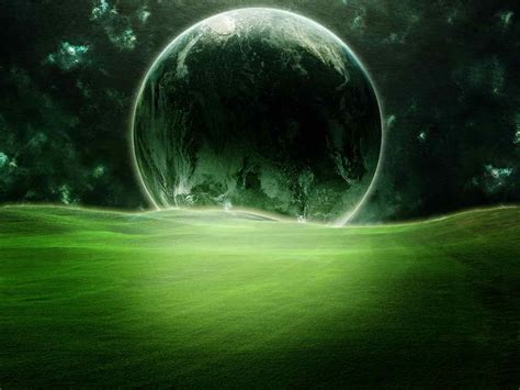 Wallpaper : sunlight, night, Earth, space art, green, moonlight, light, darkness, screenshot ...