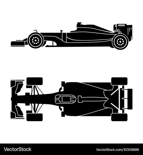 Silhouette of a racing car Royalty Free Vector Image