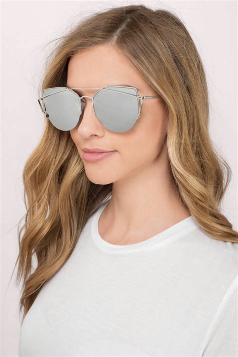 Grey Mirrored Sunglasses - Aviators - Blue Mirrored Sunglasses - $14 ...