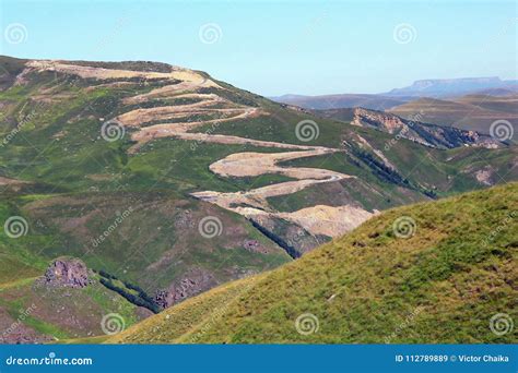 A Winding Road in the Mountains. Stock Image - Image of panorama ...