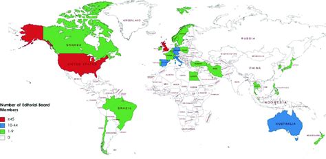 The countries of editorial board members. | Download Scientific Diagram