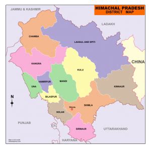 Himachal Pradesh Map- Download Map Of Himachal Pradesh Free PDF - Infoandopinion