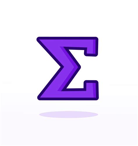 Sigma Mathematical Icon for Statistics and Greek Symbol Character ...