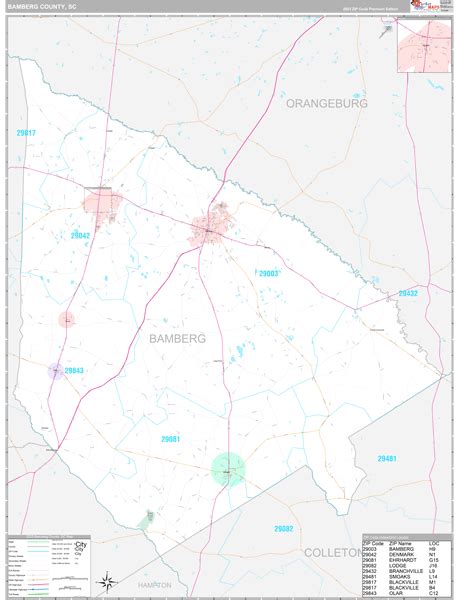 Bamberg County, SC Maps