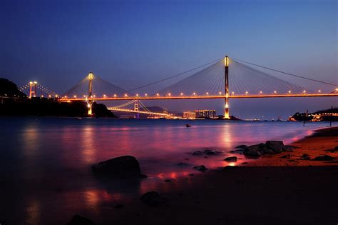 Ting Kau Bridge At Night Photograph by Ryan Cheng Photography | Fine Art America