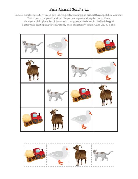 Farm Animals Sudoku Puzzles - Gift of Curiosity