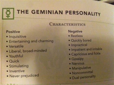 A Gemini is charming social and intelligent I don't agree with all of the negative ...