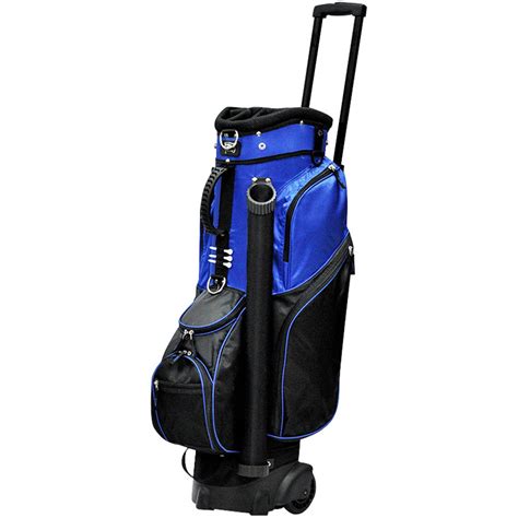 2017 RJ Sports Spinner Golf Cart Bag with Wheels - Black/Royal, New