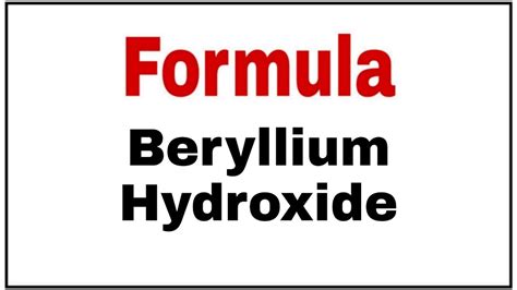 How to write chemical formula of Beryllium Hydroxide|Molecular formula - YouTube