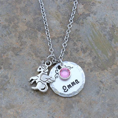 Personalized Unicorn Necklace for Little Girl with Name and | Etsy ...