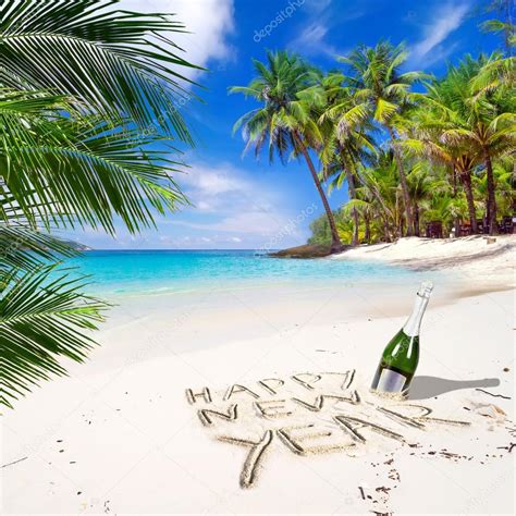 Happy New Year on the beach Stock Photo by ©Patryk_Kosmider 58256779