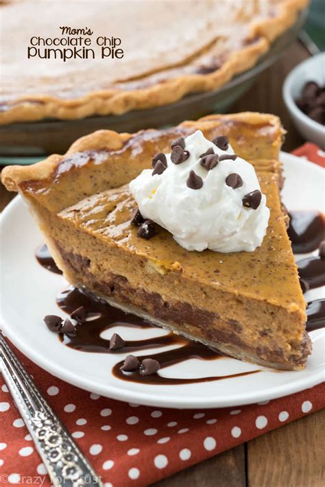 Mom's Chocolate Chip Pumpkin Pie - Crazy for Crust