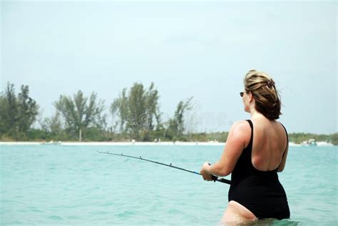 Woman fishing stock image. Image of strike, tropical, peace - 2117099