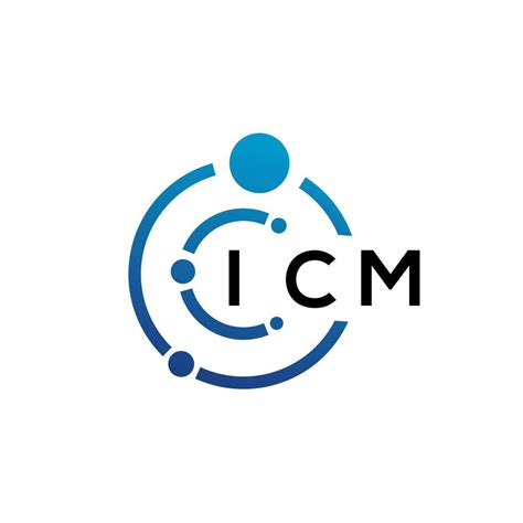 ICM letter technology logo design on white background. ICM creative ...