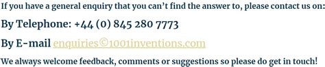 Contact us - 1001 Inventions