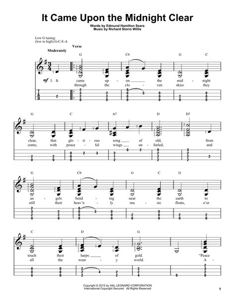 It Came Upon The Midnight Clear sheet music by Edmund Hamilton Sears (Ukulele – 161239)