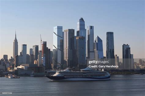 The Marella Discovery cruise ship sails in the Hudson River past the ...