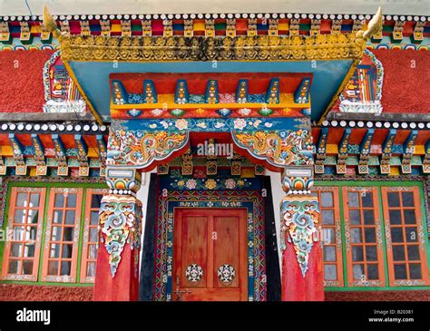 outrageously colorful architecture at Pemayangtse Tibetan Buddhist Monastery in Sikkim India ...