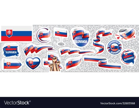 Set national flag slovakia Royalty Free Vector Image