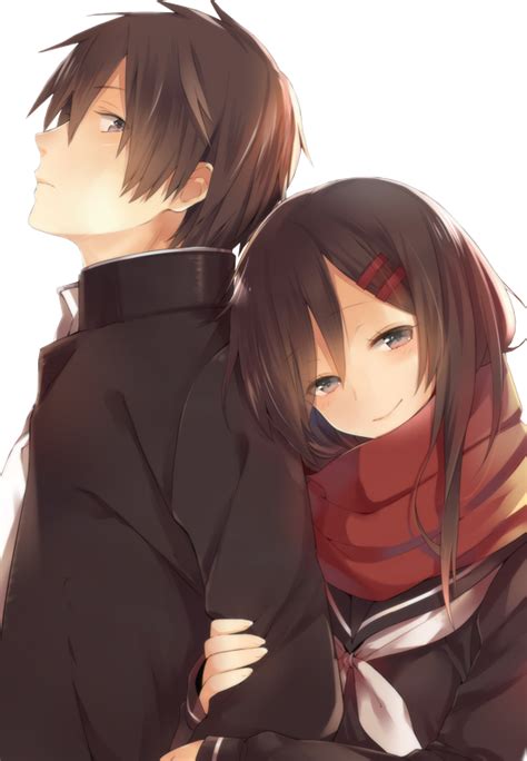 Anime Girl Boy Hugging PNG High-Quality Image