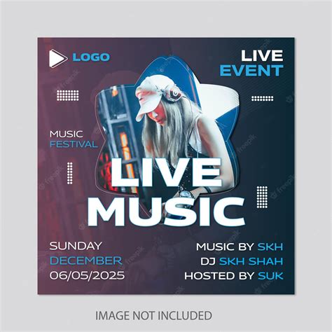 Premium Vector | Live music party banner poster template