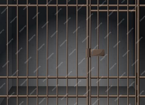 Premium Vector | Prison cell with metal bars illustration