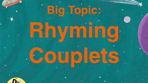 Rhyming Couplet Examples For Kids