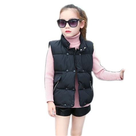 Children's Vest for Girls Spring Autumn Winter Kids Girl Warm Cotton Waistcoats Girls Stand ...