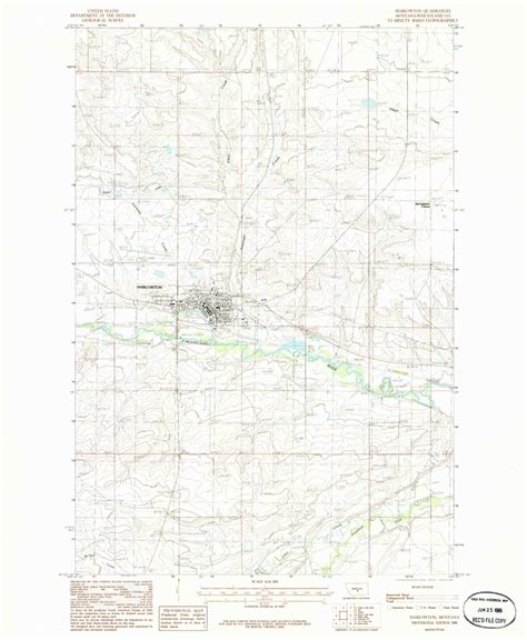 Classic USGS Harlowton Montana 7.5'x7.5' Topo Map – MyTopo Map Store