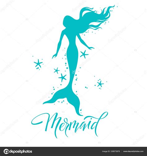 Mermaid silhouette, hand drawn vector illustration isolated on Stock Vector Image by ©Shafran13 ...