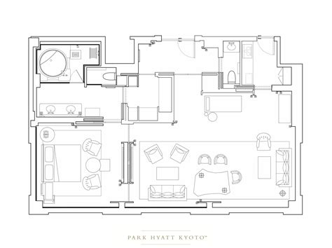 Park Hyatt Kyoto | Pagoda House - 135sqm | Hotel room plan, Hotel floor plan, Luxury hotel room