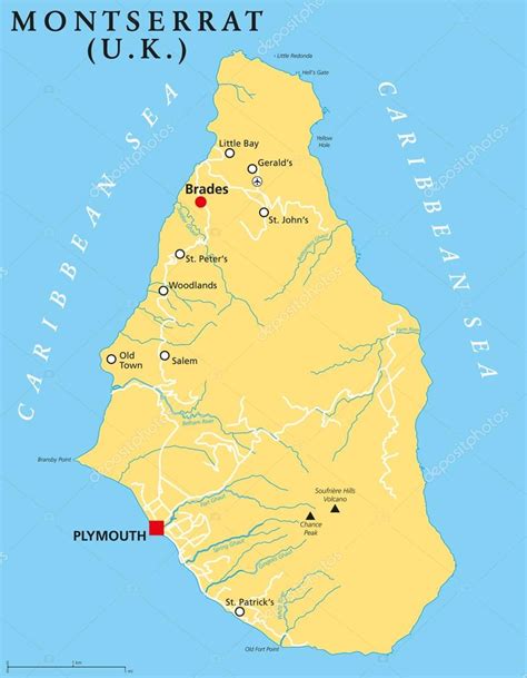 Montserrat Volcano Map