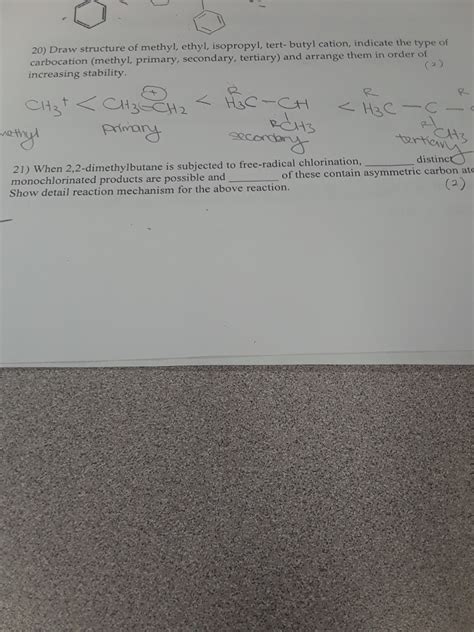 Solved o) Draw structure of methyl, ethyl, isopropyl, | Chegg.com