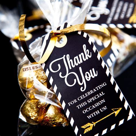 Black and Gold Graduation Party Thank You Favor Tags – Sunshine Parties