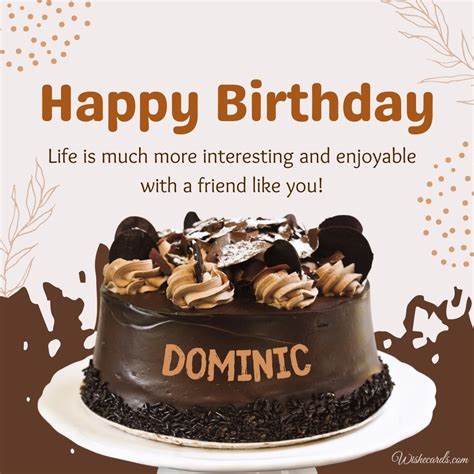 Happy Birthday Greeting Ecard for Dominic