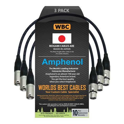 Amazon.com: WORLDS BEST CABLES 3 Units - 0.5 Foot - AES/EBU Digital ...