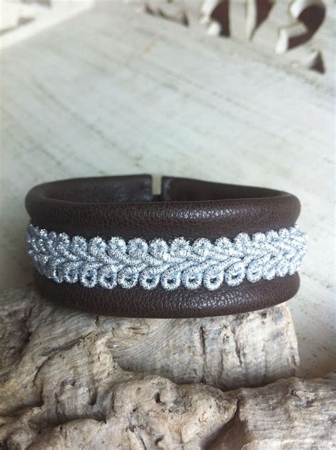 Soft leather and silver lace cuff bracelet | Leather bracelet, Lace ...