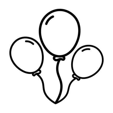 Line Balloon Icon vector, 3 Balloon on White Background 6542147 Vector Art at Vecteezy