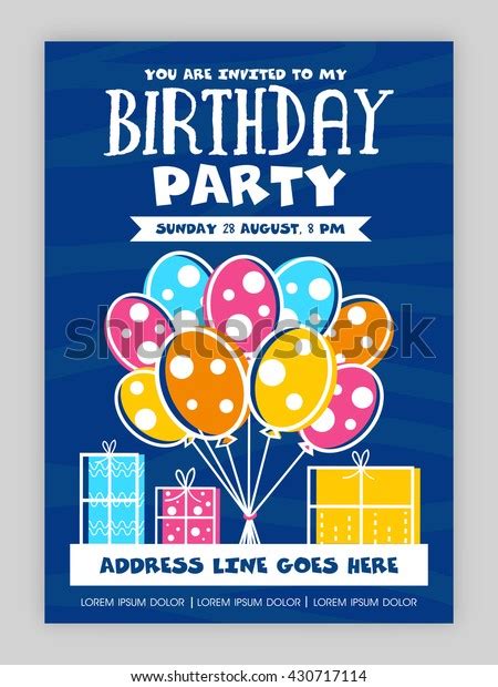 Birthday Party Invitation Card Design Stock Vector (Royalty Free) 430717114 | Shutterstock