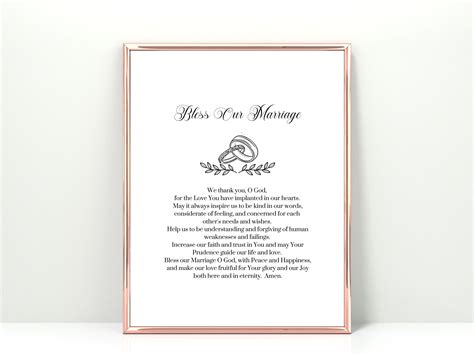 A Marriage Blessing Prayer Printable Bless Our Marriage - Etsy