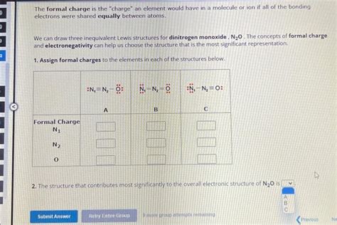 Solved The formal charge is the "charge" an element would | Chegg.com