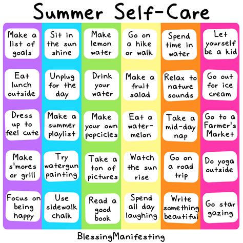 30 Summer Self-Care Ideas | Self-Love Rainbow